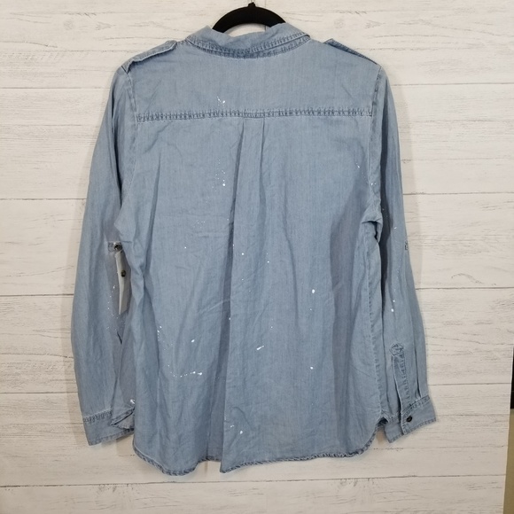 NWT Design Lab Lord & Taylor Splatter Paint Tee - Picture 8 of 8